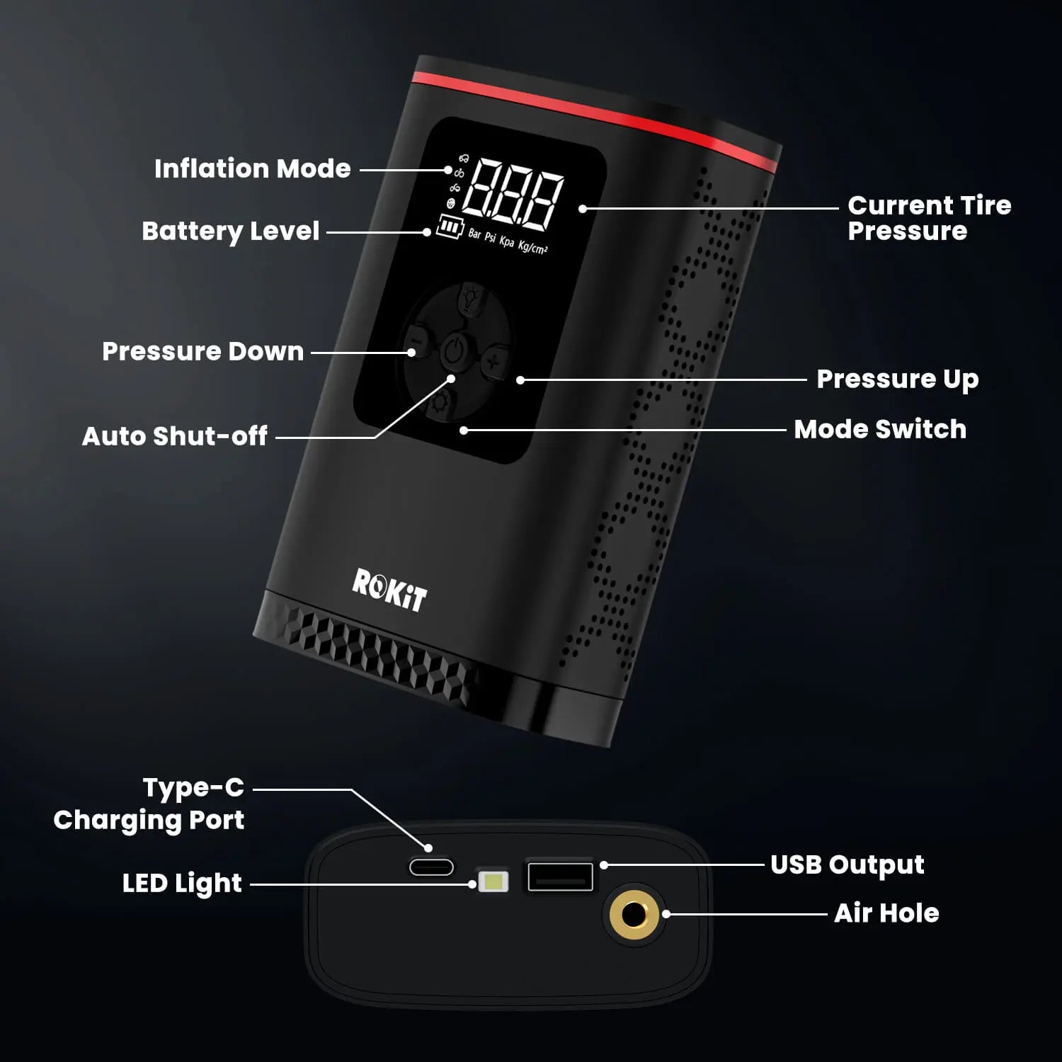 ROKiT Up Tyre Inflator 5200mAh