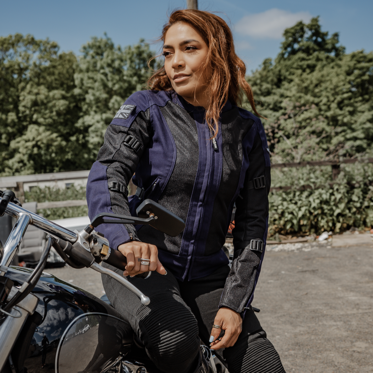 MotoGirl Jodie Summer Mesh Jacket Blue