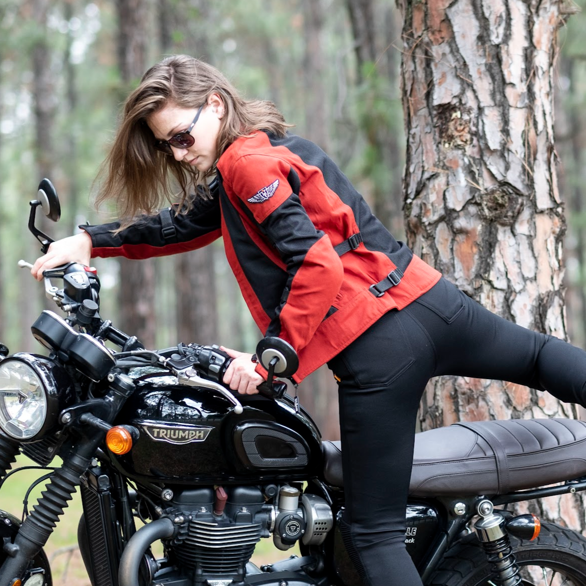 MotoGirl Jodie Summer Mesh Jacket Red