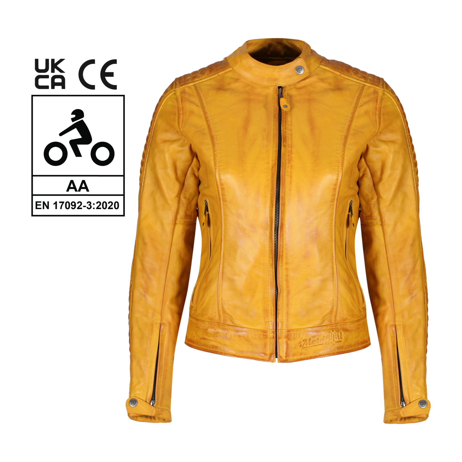 MotoGirl Valerie Leather Jacket Yellow