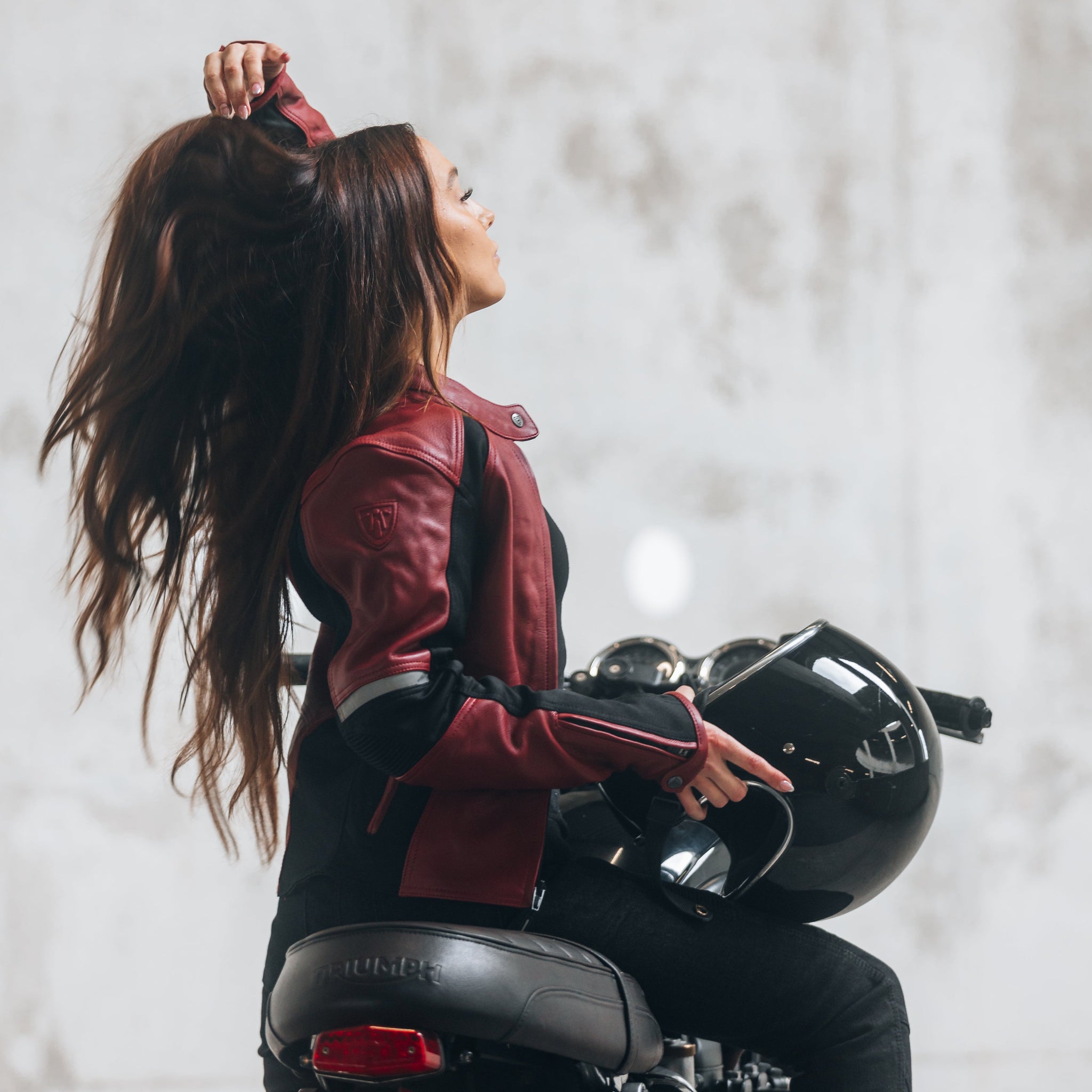 MotoGirl Fiona Leather Jacket Red